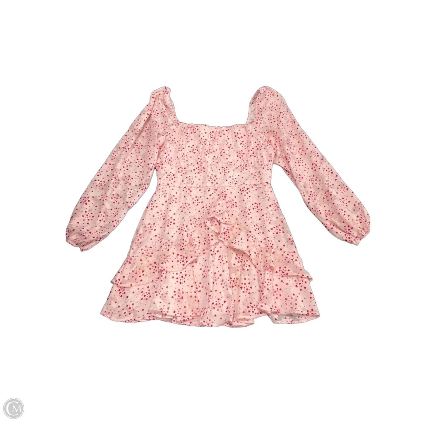 Dress Casual Short By Blue Rain In Pink & Red, Size: L