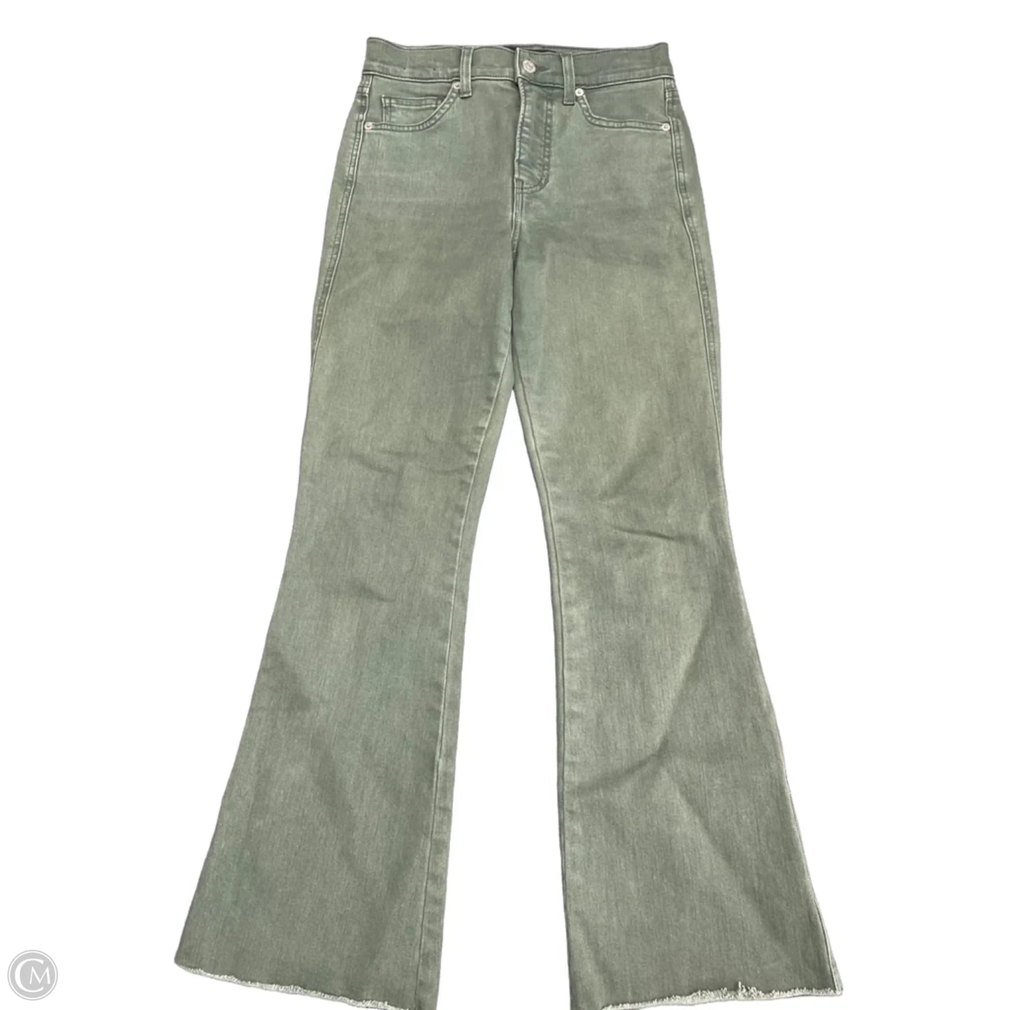 Jeans Flared By Veronica Beard In Green Denim, Size: 2
