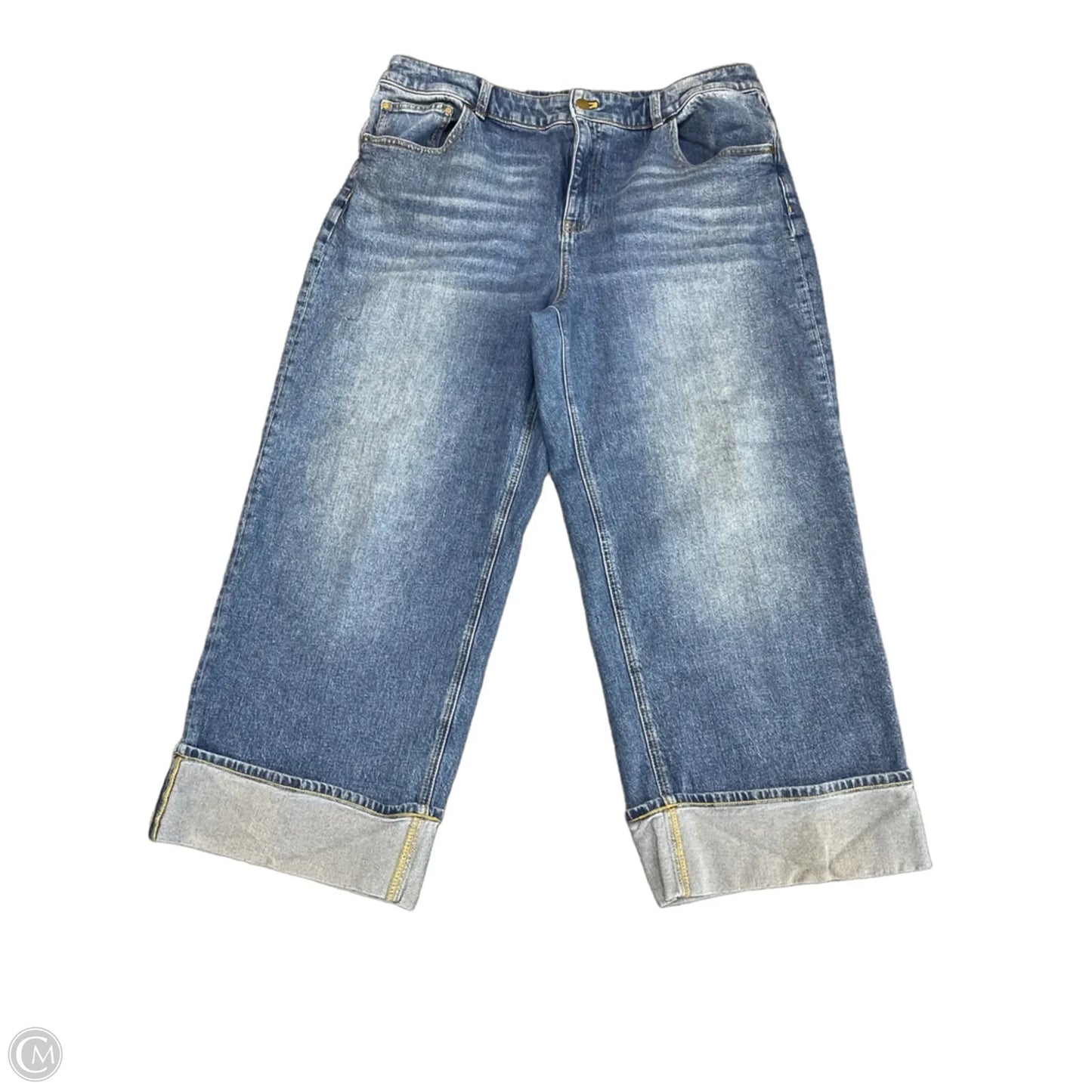Jeans Straight By Talbots In Blue Denim, Size: 16