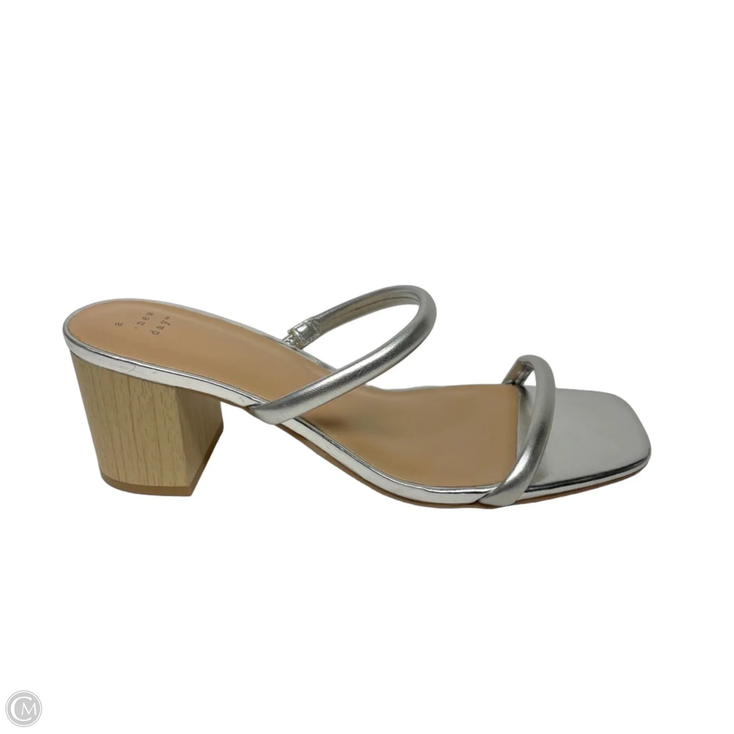 Sandals Heels Block By A New Day In Silver, Size: 9