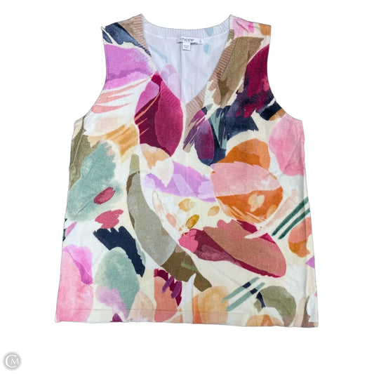 Top Sleeveless By Chicos In Floral Print, Size: M