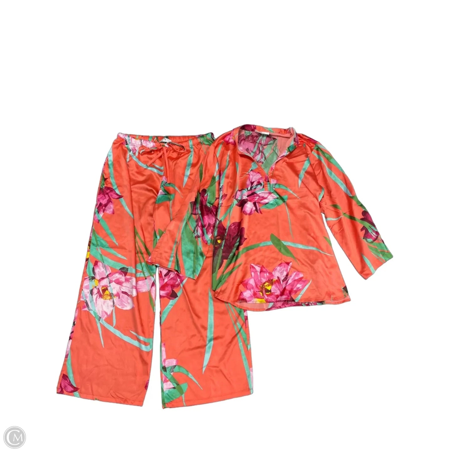 Pants Set 2pc By Natori In Tropical Print, Size: M