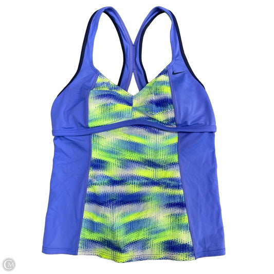 Athletic Tank Top By Nike Apparel In Blue & Green, Size: L