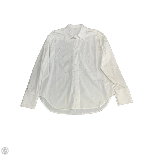 Top Long Sleeve By Good American In Silver & White, Size: M