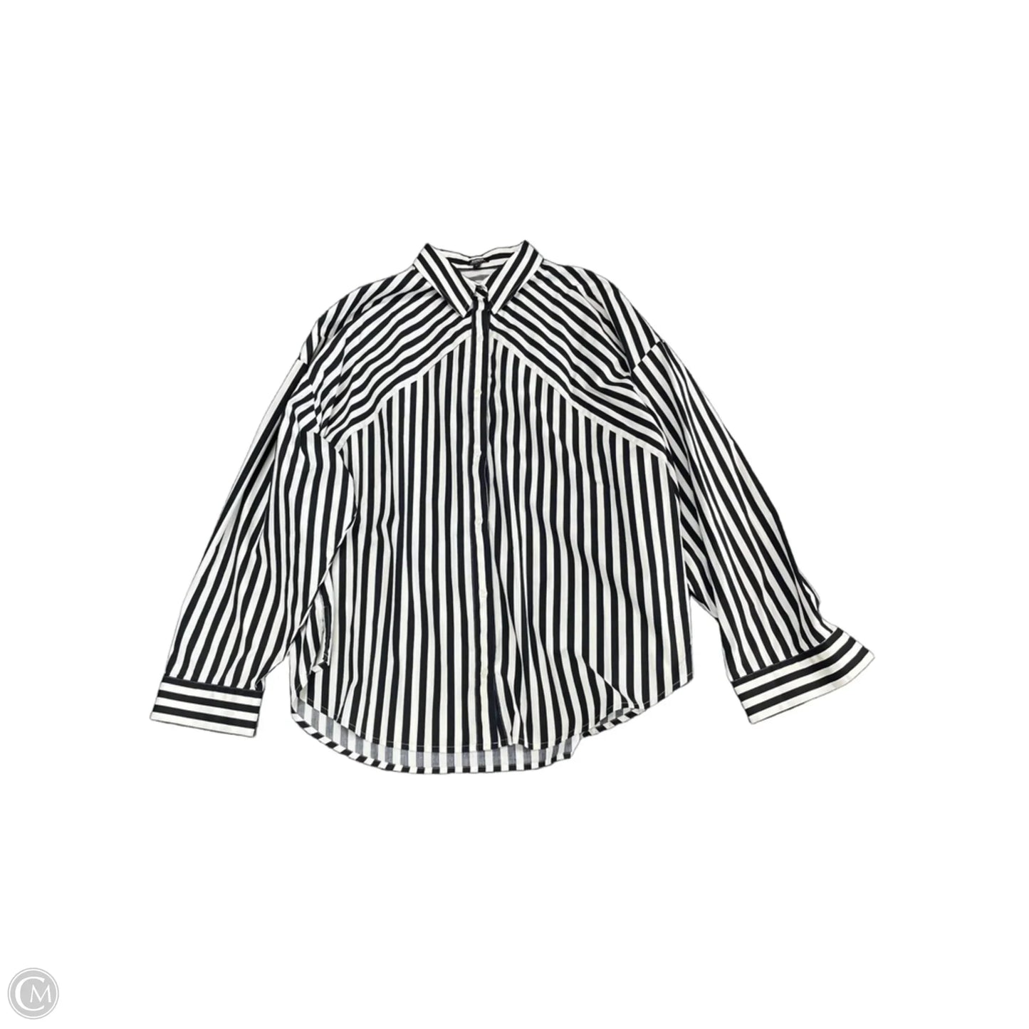 Top Long Sleeve By Express In Black & White, Size: Xl