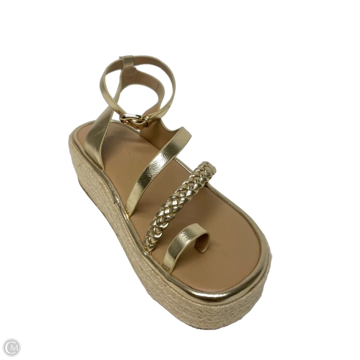 Sandals Heels Platform By Aerosoles In Gold, Size: 8