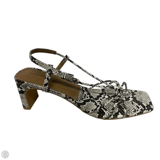 Sandals Heels Block By Amazon Essentials In Snakeskin Print, Size: 8