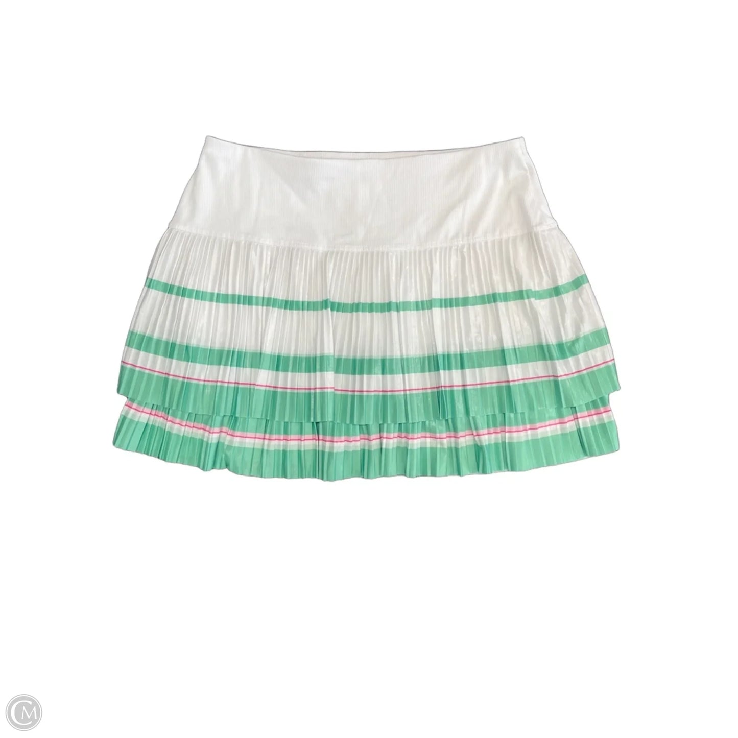 Athletic Skort By Lucky In Love In Green & White, Size: M