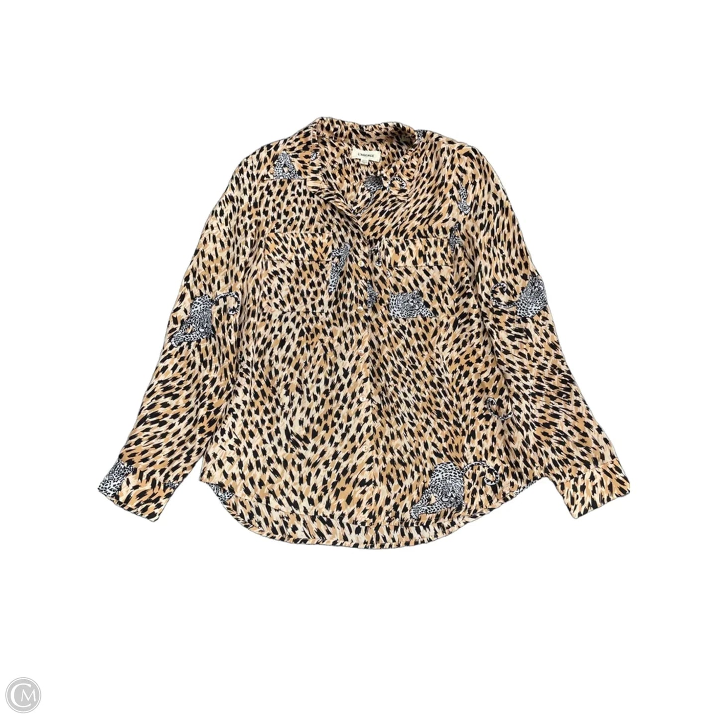 Blouse Long Sleeve By L Agence In Animal Print, Size: Xs