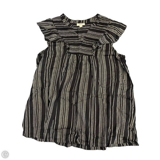 Top Short Sleeve By Style And Company In Black & Silver, Size: L