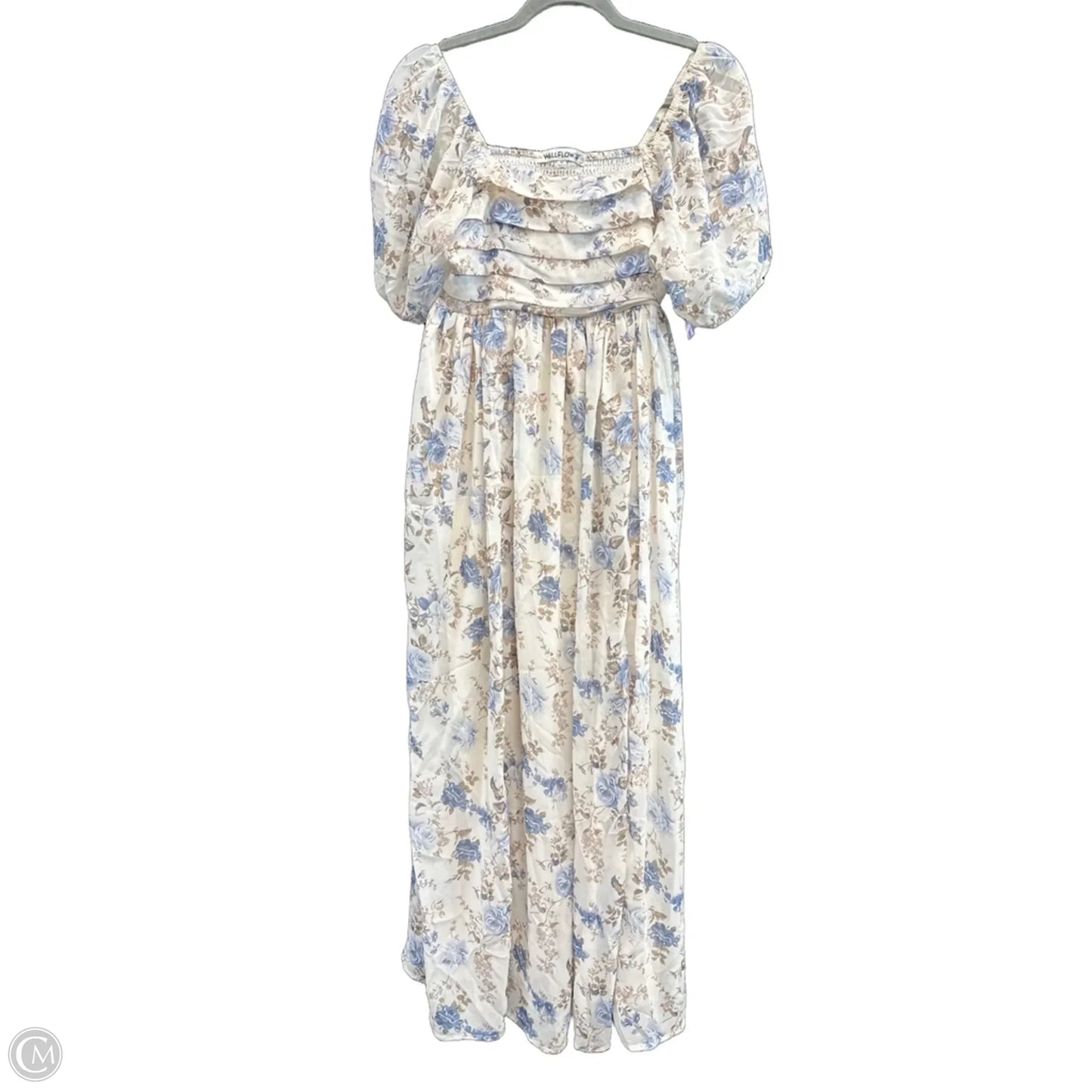 Dress Casual Midi By Wallflower In Blue & White, Size: M