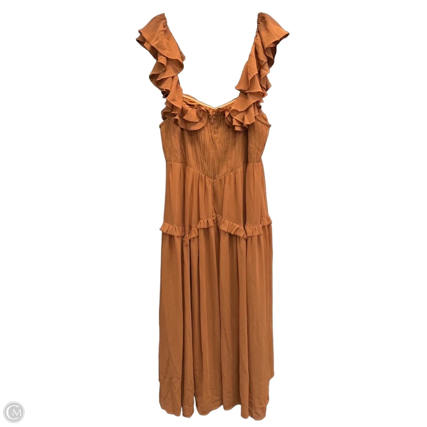 Dress Casual Midi By Asos In Orange, Size: 16