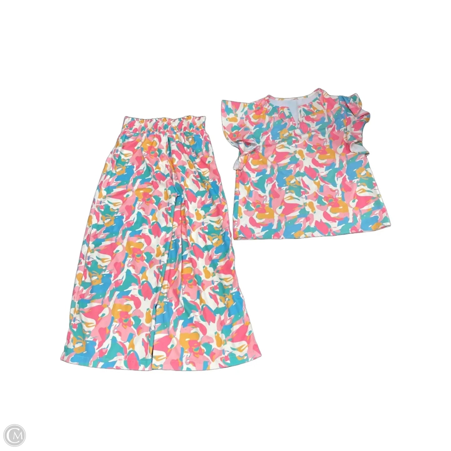 Pants Set 2pc By Cmf In Green & Pink, Size: M