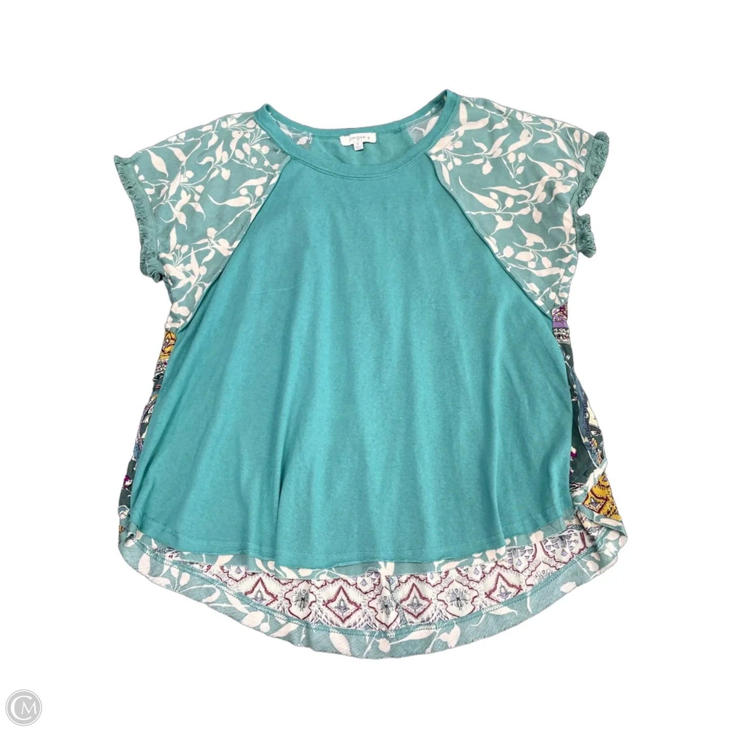Top Short Sleeve By Umgee In Green & White, Size: Xl
