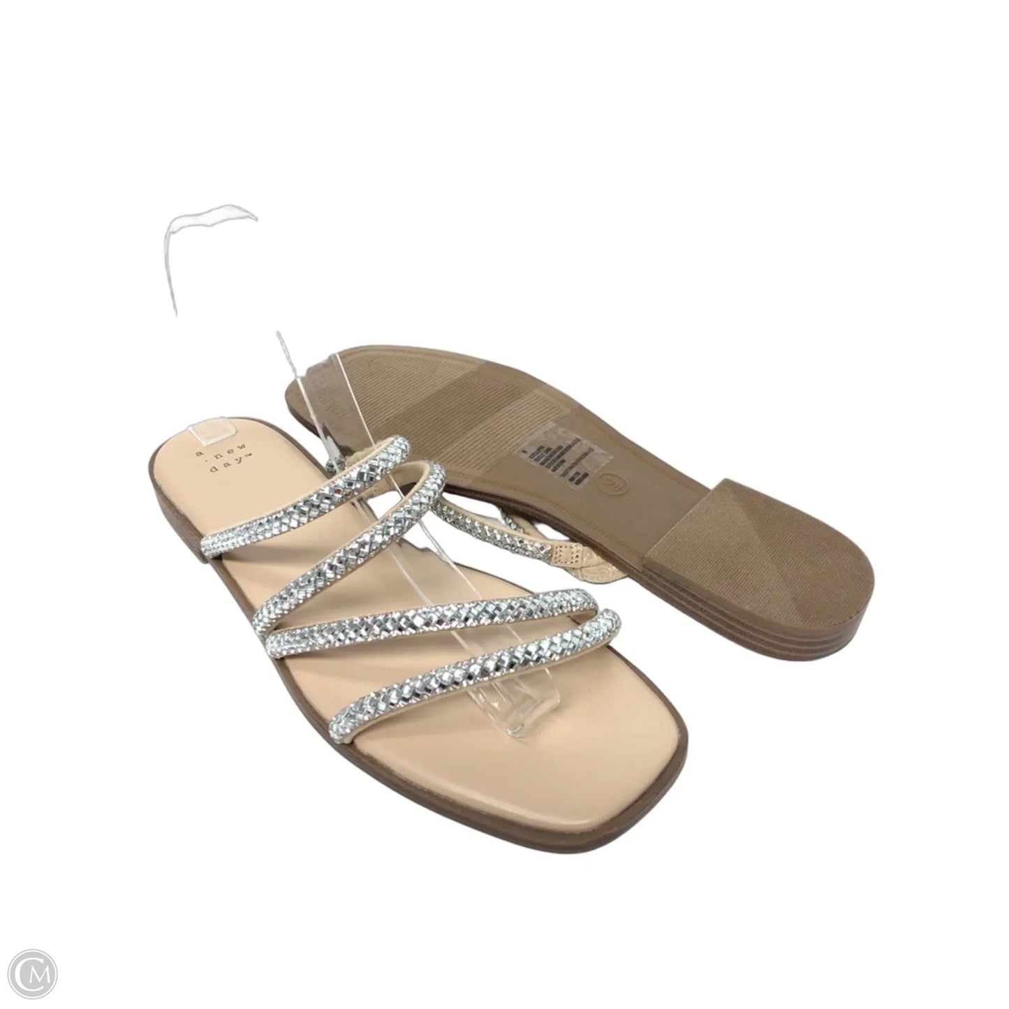 Sandals Flats By A New Day In Silver, Size: 9