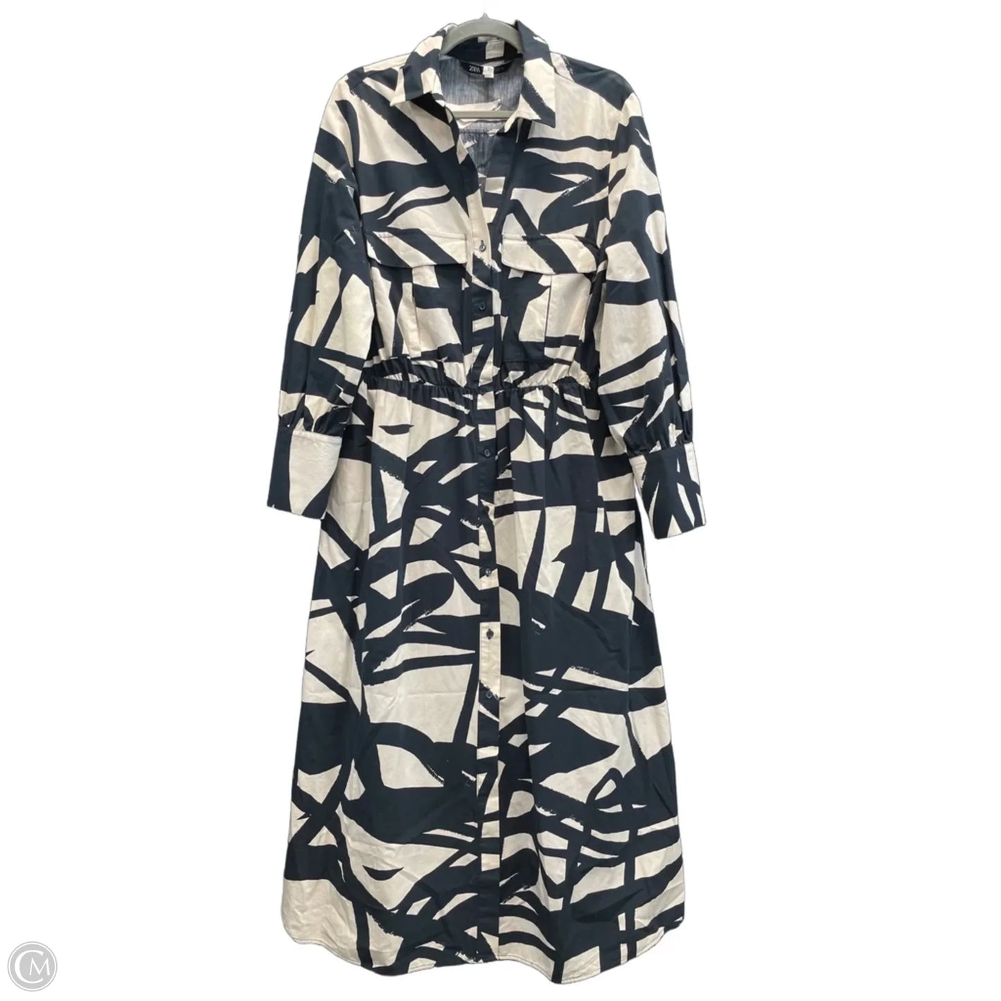 Dress Casual Maxi By Zara In Black & Cream, Size: Xxl