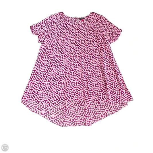 Tunic Short Sleeve By Vince Camuto In Purple & White, Size: 1x
