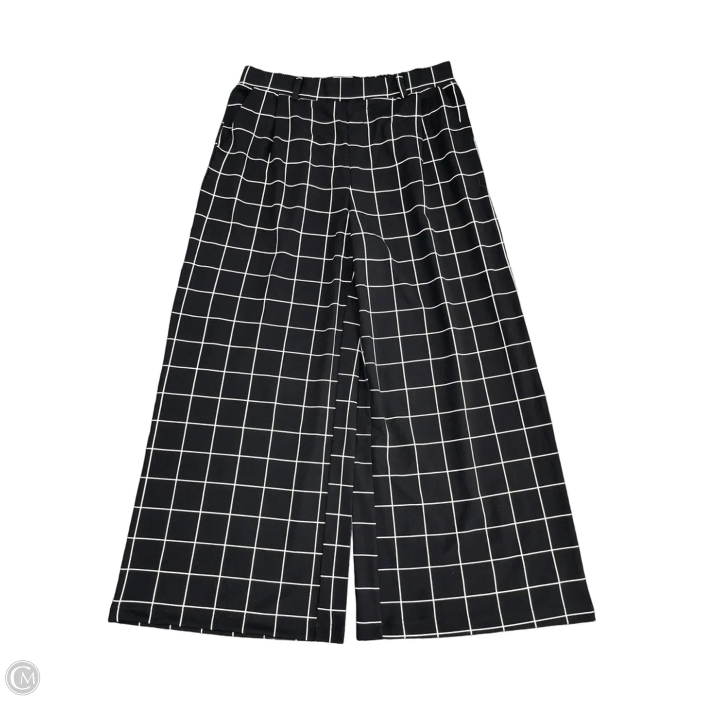Pants Wide Leg By Melloday In Black & White, Size: 1x