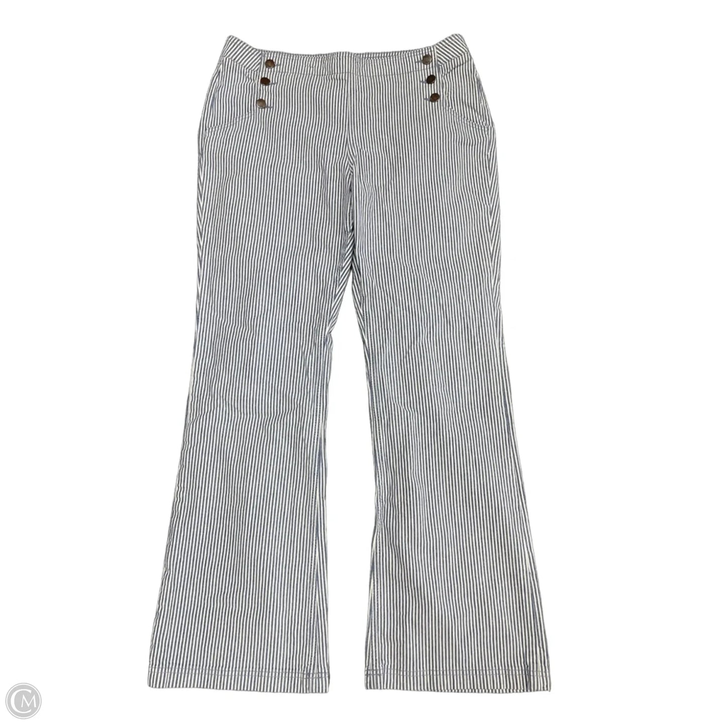 Jeans Straight By Boden In Blue & White, Size: 14