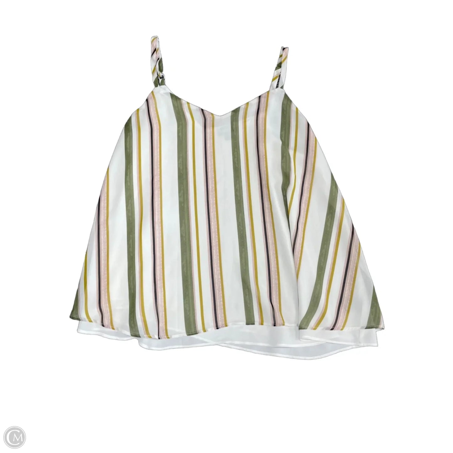 Top Sleeveless By Torrid In Green & White, Size: L