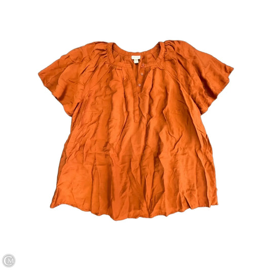 Top Short Sleeve By Ava & Viv In Orange, Size: 3x