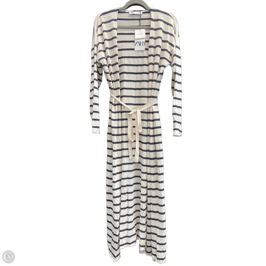 Cardigan By Zara In Blue & Cream, Size: S
