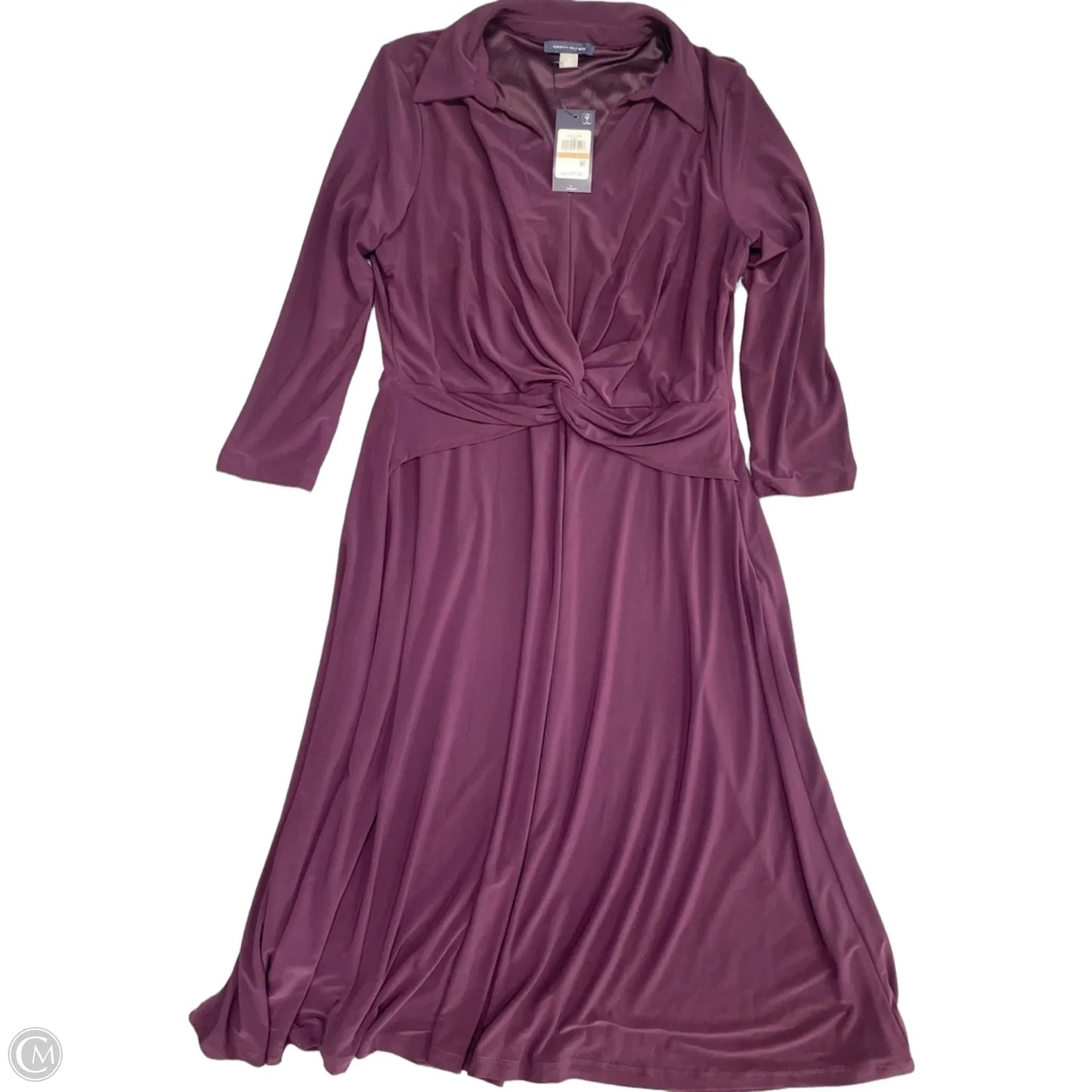 Dress Casual Midi By Tommy Hilfiger In Purple, Size: 12