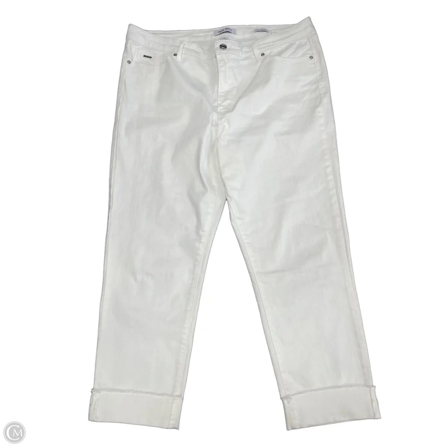 Jeans Cropped By Nine West In White Denim, Size: 16