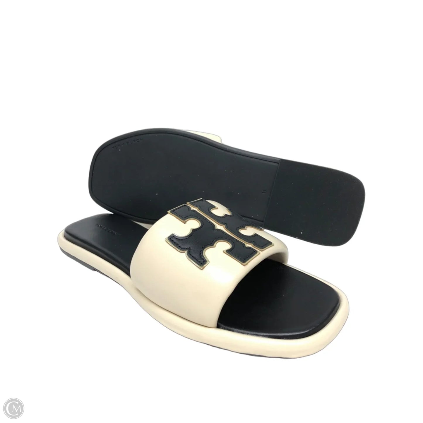 Sandals Designer By Tory Burch In Black & Cream, Size: 11