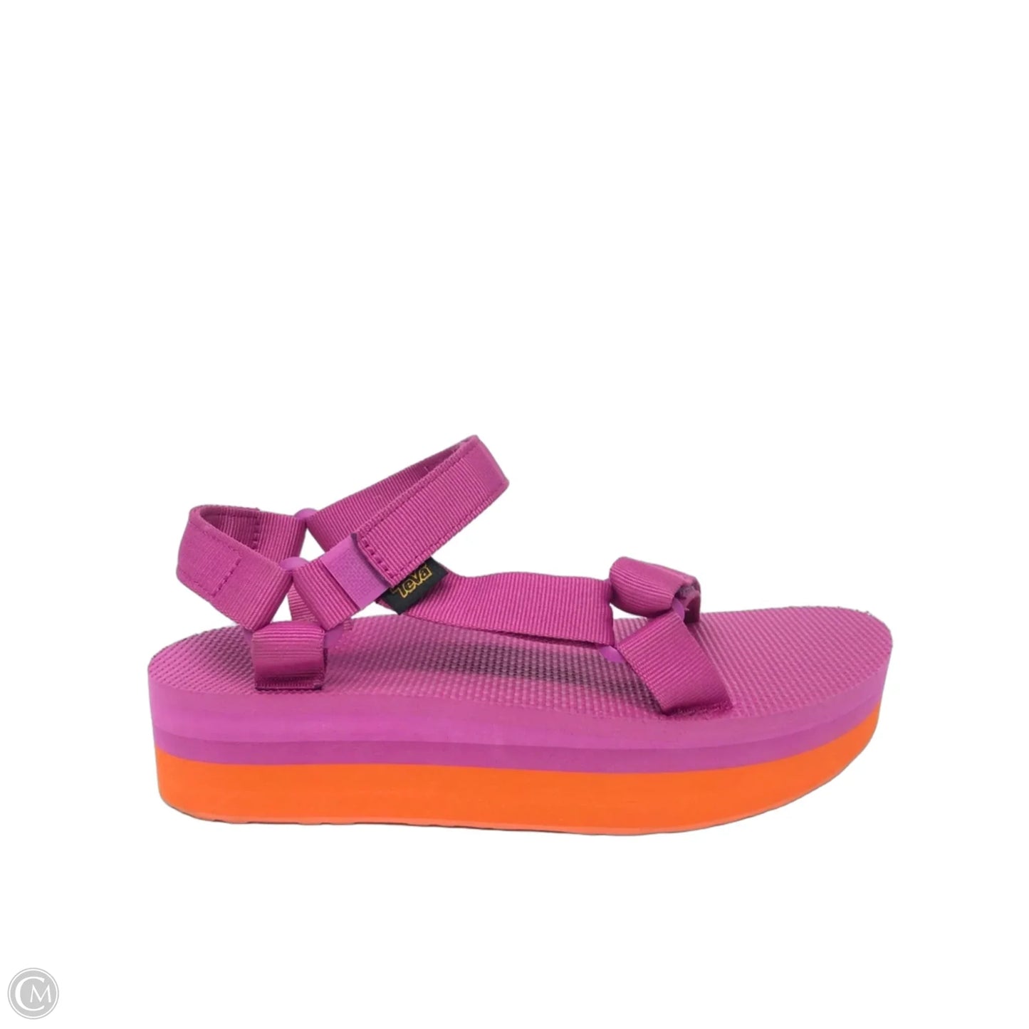 Sandals Heels Platform By Teva In Orange & Purple, Size: 10