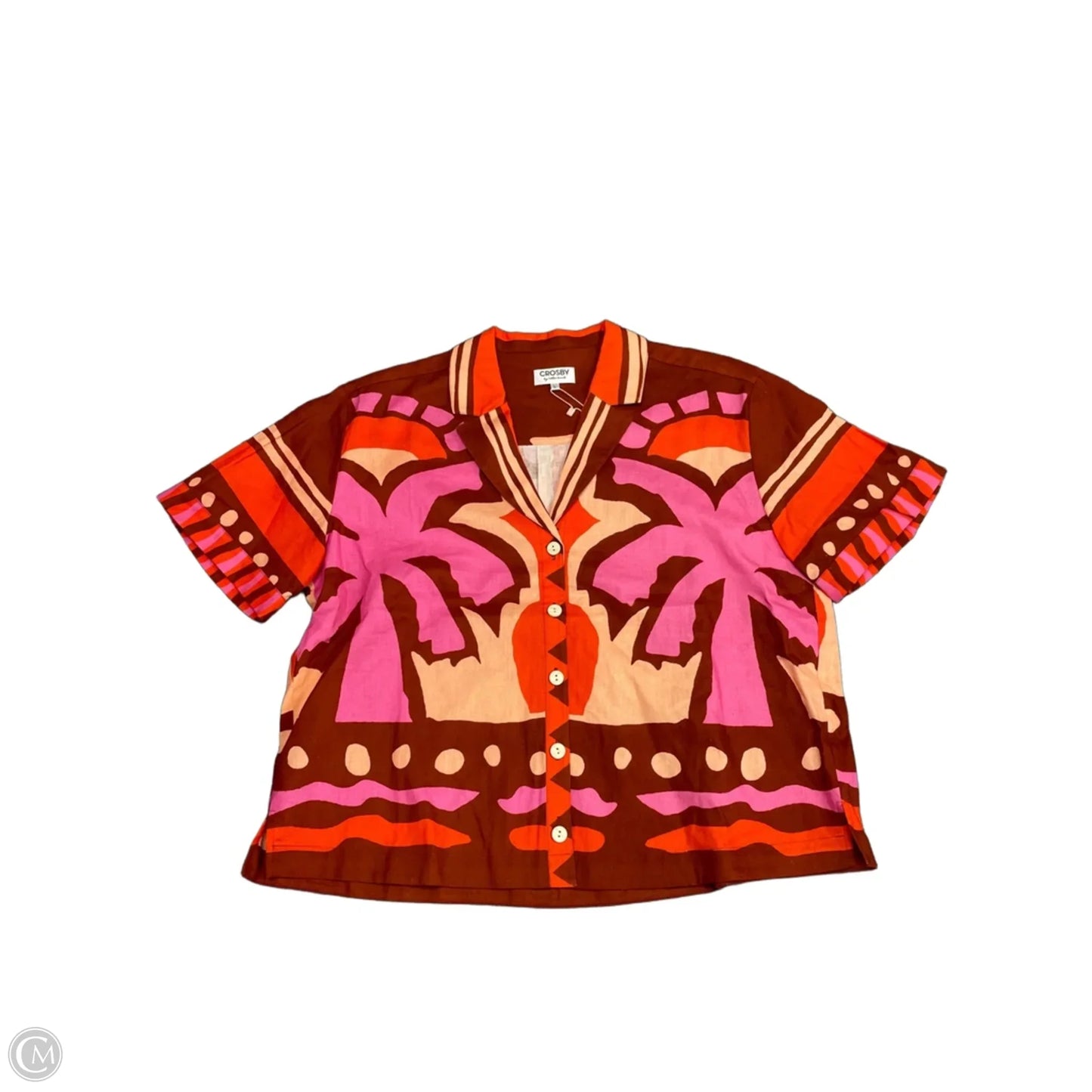Top Short Sleeve By Crosby In Pink & Red, Size: L