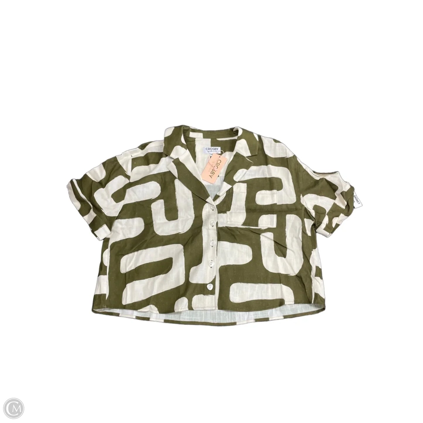 Top Short Sleeve By Crosby In Green & White, Size: Xs