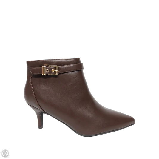 Boots Ankle Heels By Clothes Mentor In Brown, Size: 10