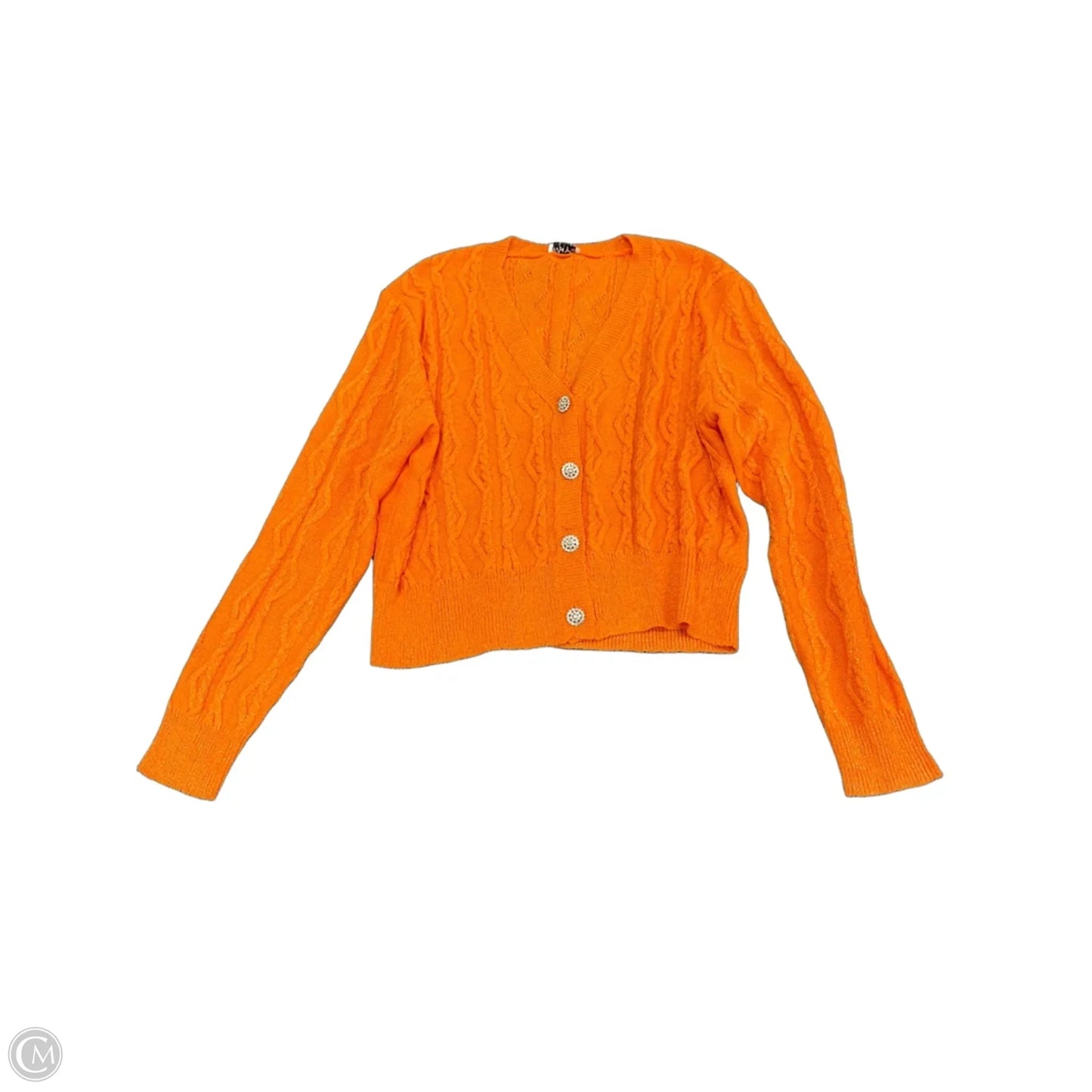 Sweater Cardigan By Why Dress In Orange, Size: L