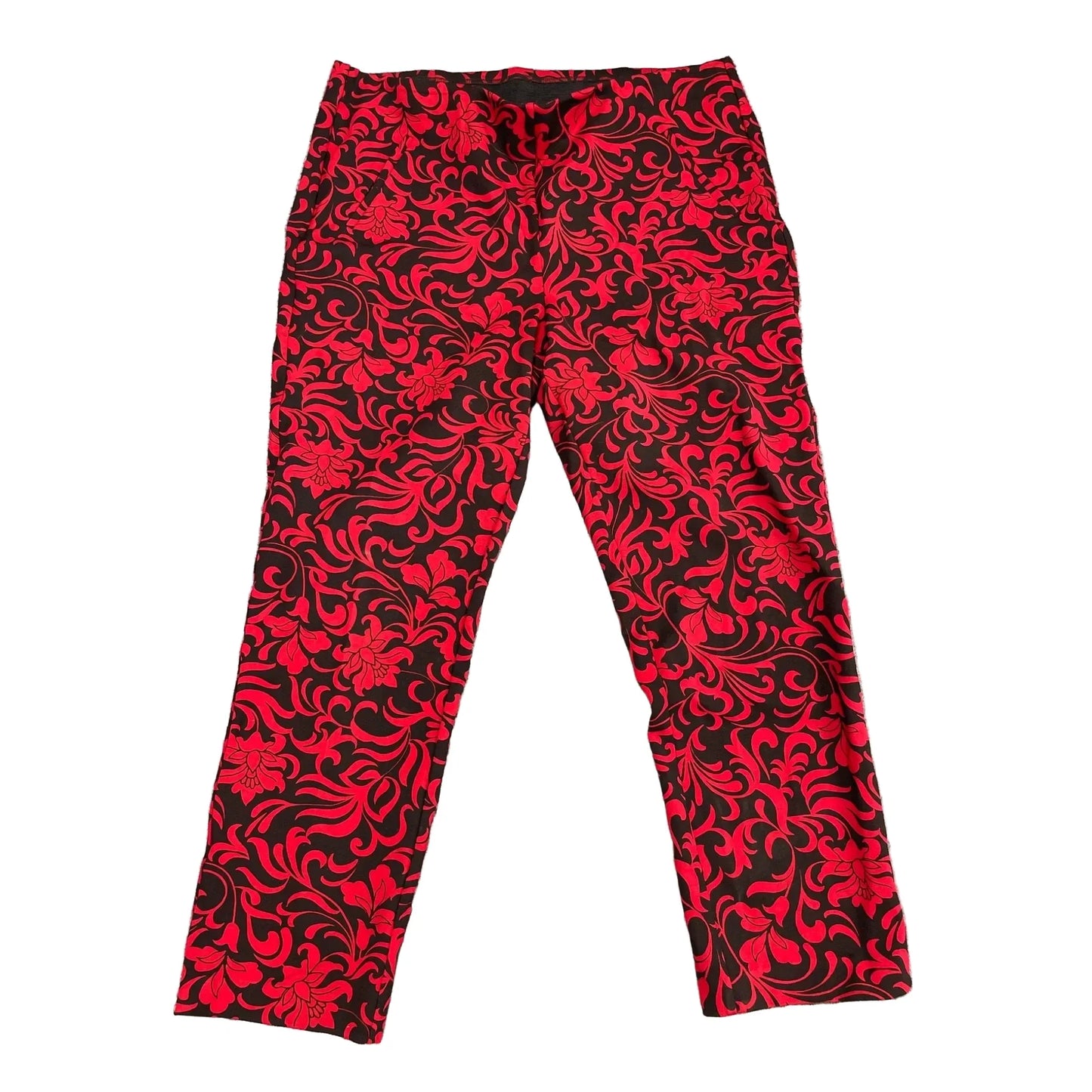 Pants Leggings By Chicos In Black & Red, Size: 14