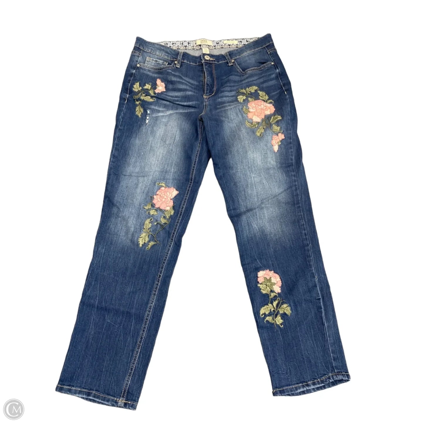 Jeans Straight By Vintage America In Blue Denim, Size: 12