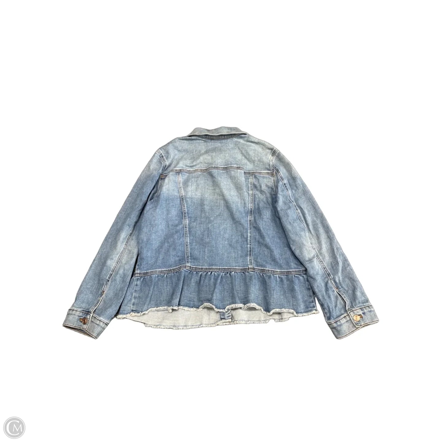 Jacket Denim By Chicos In Blue Denim, Size: Xl
