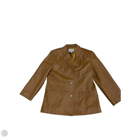 Jacket Leather By Clio In Brown, Size: M