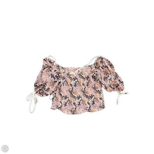 Top Short Sleeve By Free People In Pink & Purple, Size: S