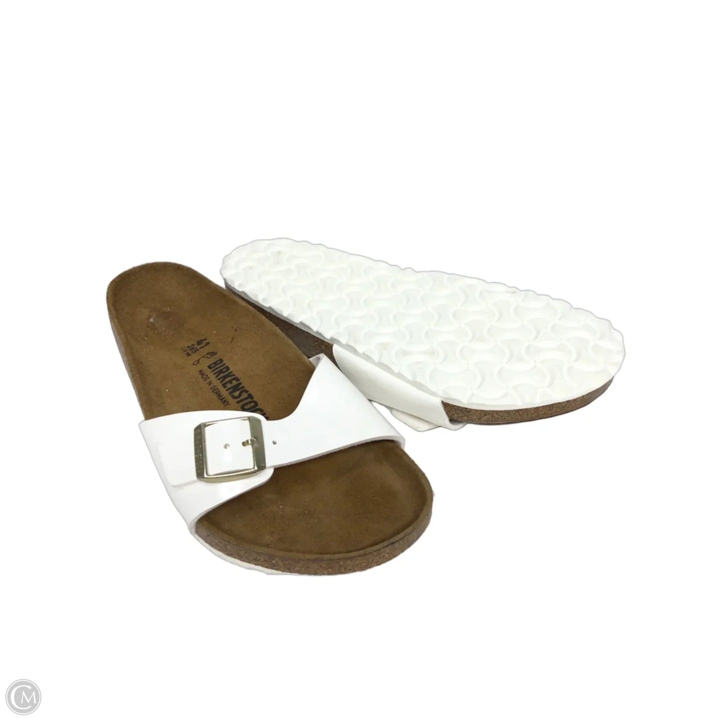Sandals Flats By Birkenstock In White, Size: 10