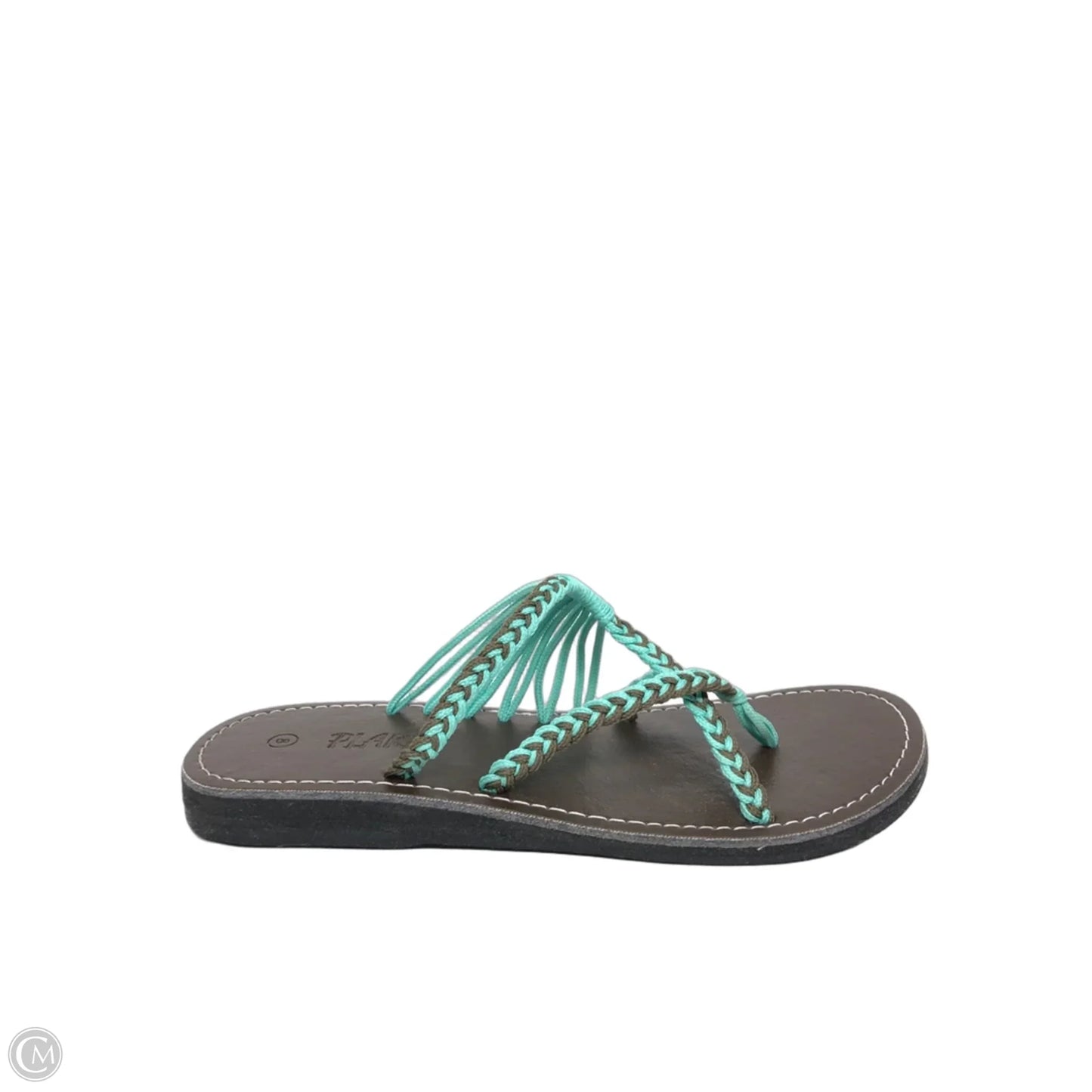 Sandals Flats By Clothes Mentor In Blue & Brown, Size: 8