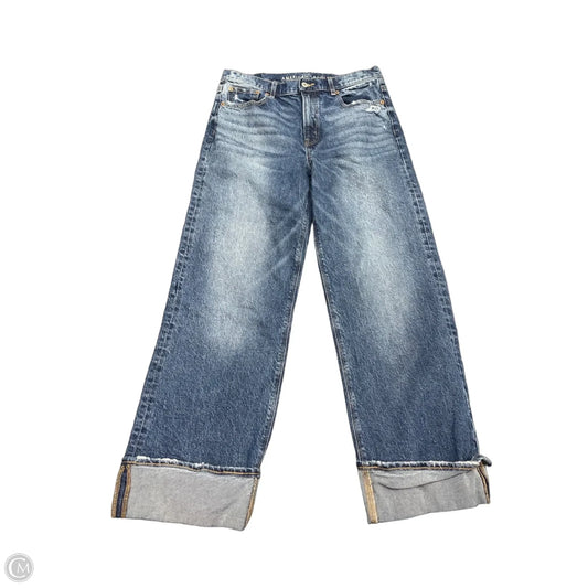Jeans Straight By American Eagle In Blue Denim, Size: 8