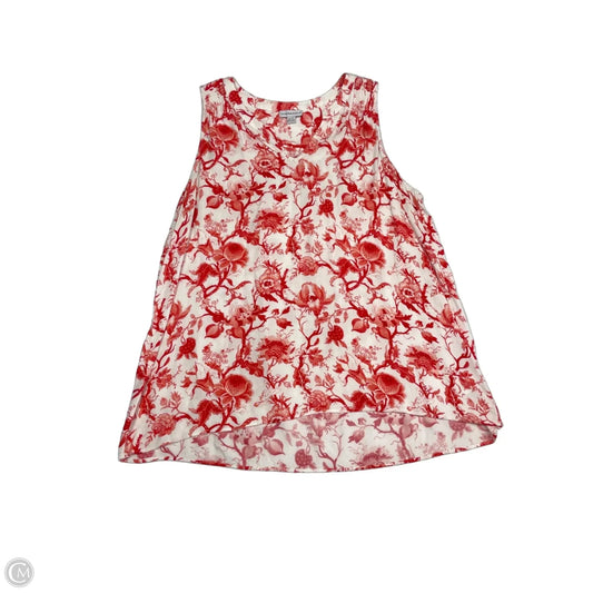 Top Sleeveless By Katherine Barclay In Red & White, Size: Xl