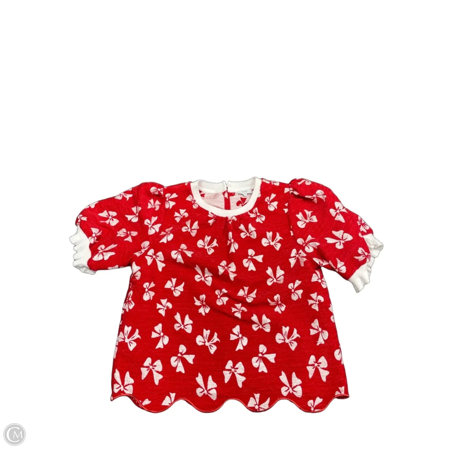 Top Short Sleeve By Voy In Red & White, Size: S
