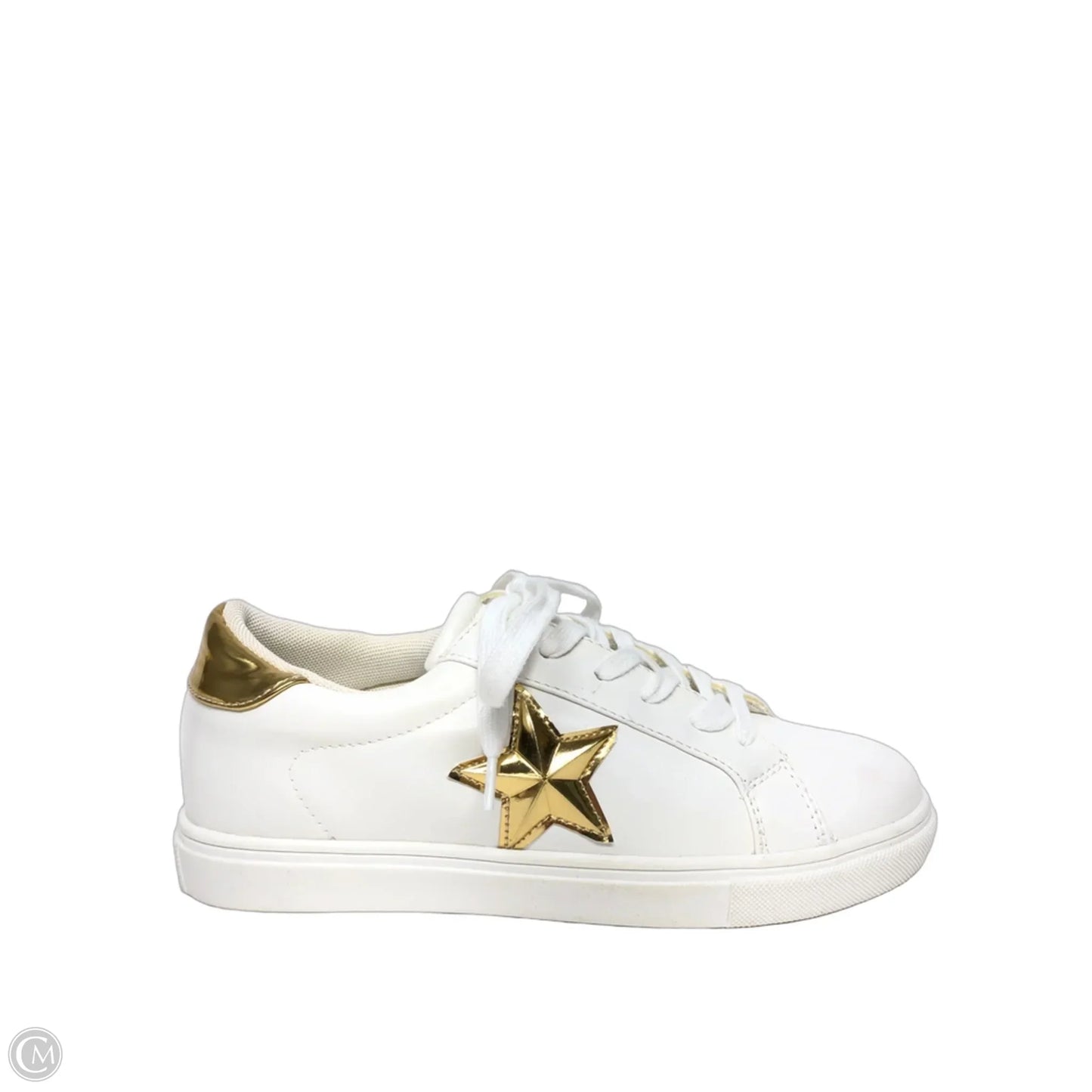 Shoes Sneakers By Cme In Gold & White, Size: 8