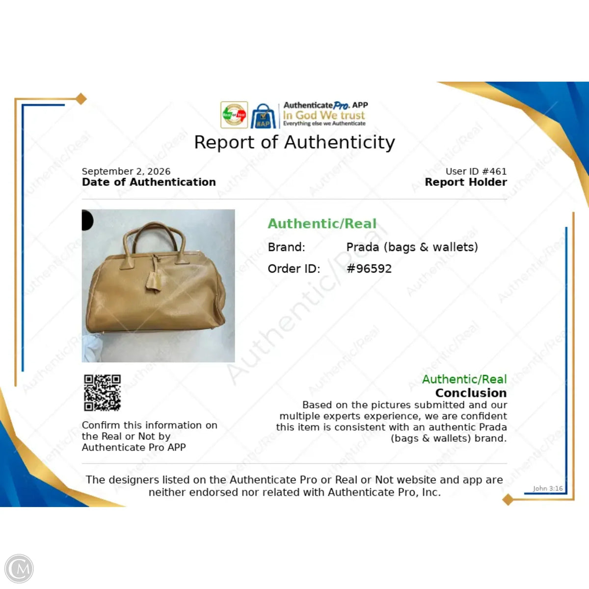 Handbag Luxury Designer By Prada