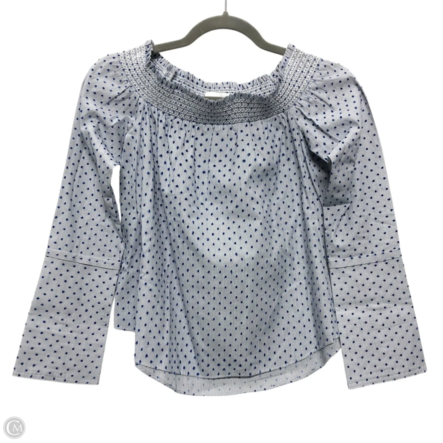 Top Long Sleeve Designer By Derek Lam In Blue & White, Size: 2
