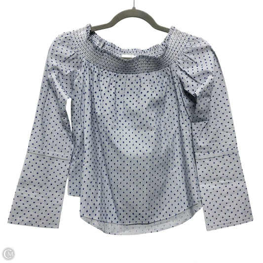 Top Long Sleeve Designer By Derek Lam In Blue & White, Size: 2