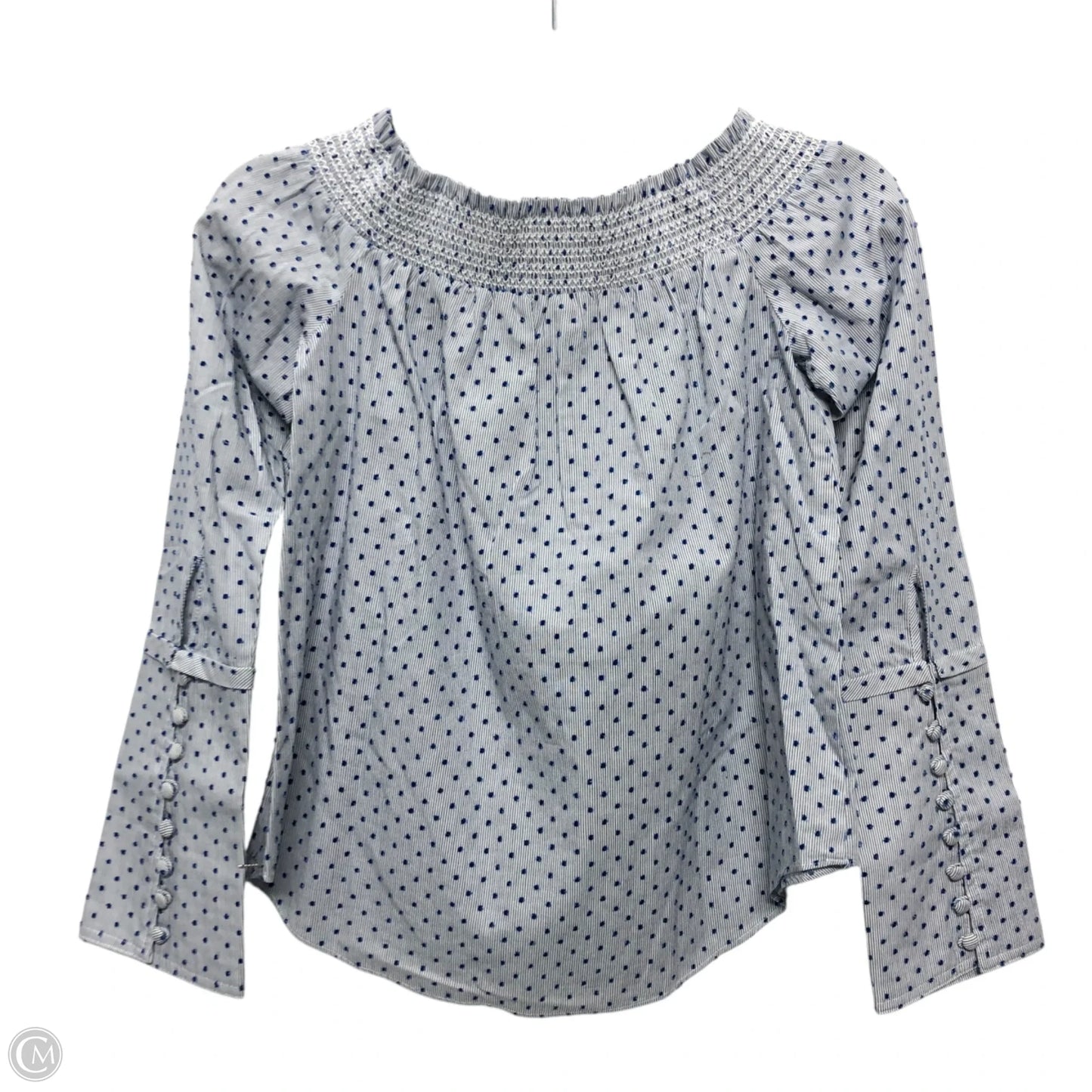 Top Long Sleeve Designer By Derek Lam In Blue & White, Size: 2