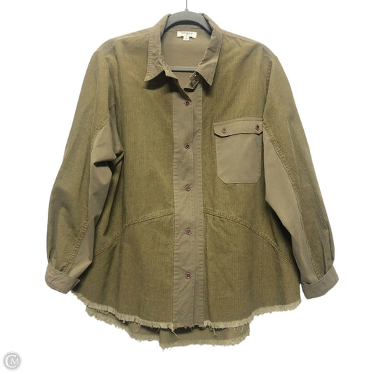 Jacket Shirt By Umgee In Green, Size: M